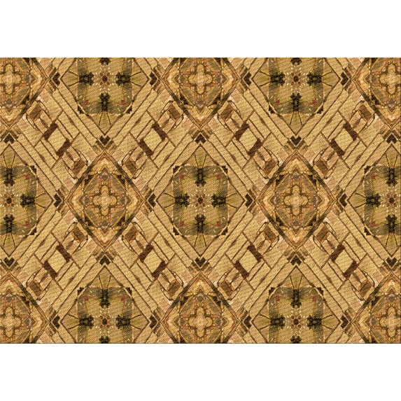 Ahgly Company Indoor Rectangle Patterned Saddle Brown Area Rugs, 7' x 9'