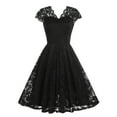 thumbnail image 1 of Robe d'Été Noire pour Femmes Robe d'Été Noire pour Femmes à Col en V en Dentelle Sans Manches Robe Rétro Robe Robe d'Été pour Femmes avec Manches Robe Noire en Dentelle pour Femmes Robe Noire en Dentelle pour Femmes, 1 of 6
