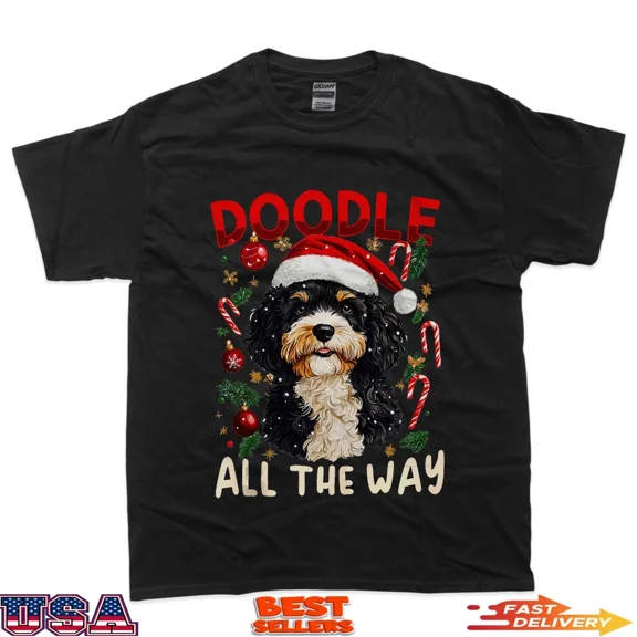 Bernedoodle Festive Season Holiday Doodle Dog Lover Unisex T-Shirt up to size 5XL