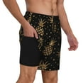 thumbnail image 3 of Balery Gold Glitter Pineapples Mens Swim Trunks Swim Shorts for Men Quick Dry Inseam Beach Shorts with Compression Liner Pocket-3X-Large, 3 of 9