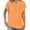C-Orange178, variant on Women's T-Shirts Summer Loose Fit Solid Color V-Neck Roll Up Sleeve Buttons Placket Top Curved Hem Flowy Trendy Tee