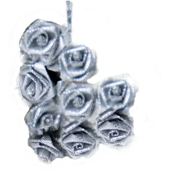 144 Large Wrap Rose Wedding Flower Pick - Silver