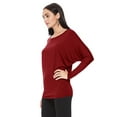 thumbnail image 2 of Women's Trendy style dolman sleeves solid tunic top, 2 of 3
