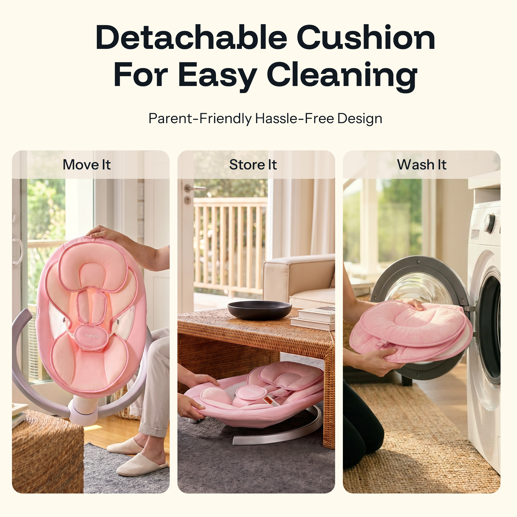 HARPPA Baby Swing with Remote Control, Pink photo 6