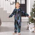 thumbnail image 6 of Soft Big Kids Onesie Pajamas Cozy Loose-Fit Jumpsuits for kids with Pockets for Christmas Lounge & Play Blue-purple and Cyan Butterflies, 6 of 8