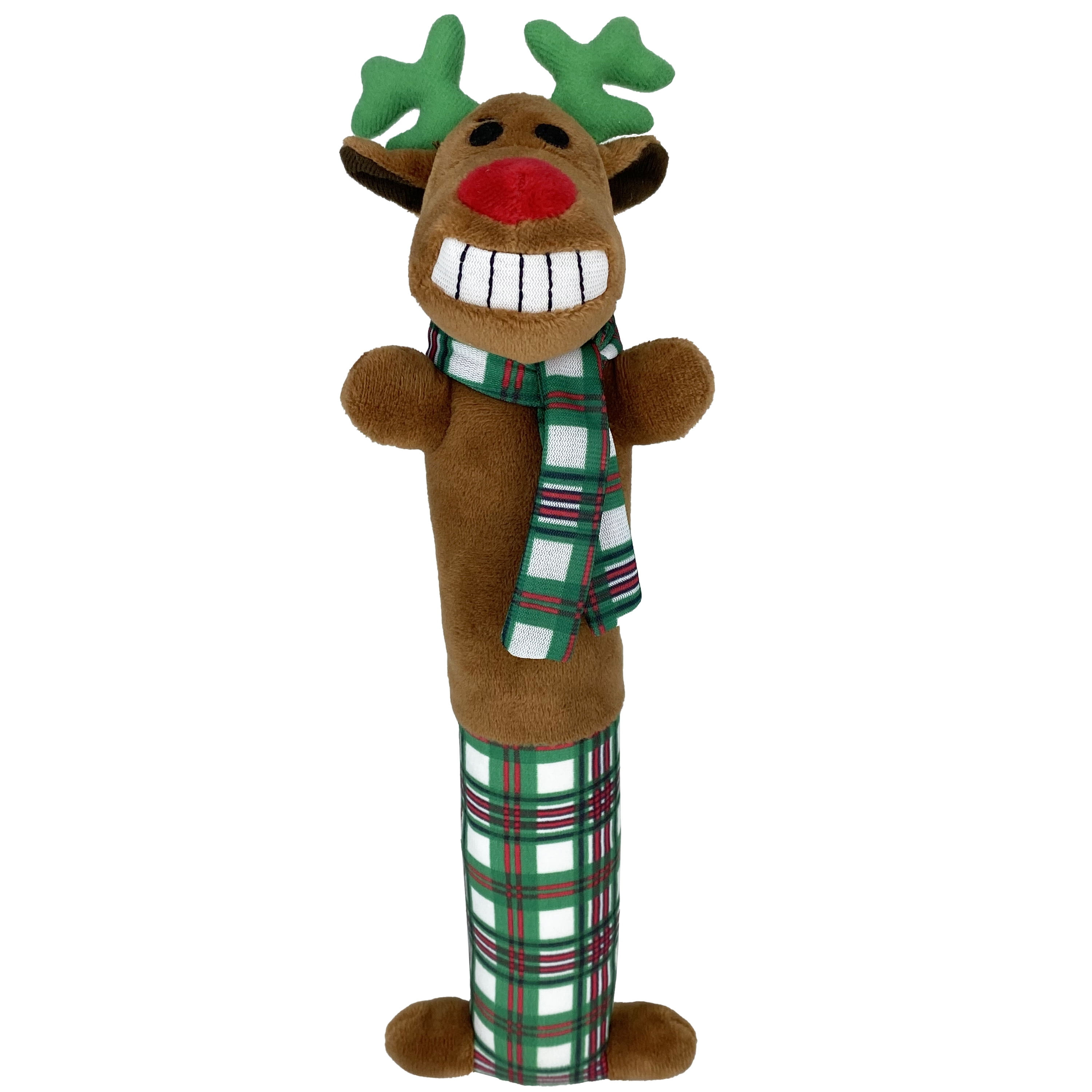 Multipet Reindeer Loofa Dog Toy with Squeaker, 12'
