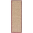thumbnail image 3 of SAFAVIEH Natural Fiber Arbor Bordered Runner Rug, Natural/Burgundy Red, 2'6" x 14' - Coastal Design, Natural & Burgundy Red, Seagrass, Ideal for Entryway, Kitchen, Living Room, Office, Hallway, 3 of 11