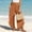 Orange, variant on Zedker Pants for Women 100% Cotton Linen Ruffle Elastic High Waist Drawstring Wide Leg Cropped Mineral Wash Lounge Pants with Side Pockets Casual Trousers Army Green L