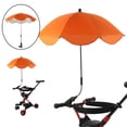 thumbnail image 1 of Sombrilla de protección solar para cochecito + sombrilla para cochecito , sombrilla giratoria ajustable para protección solar para playa al aire lib naranja, 1 of 8