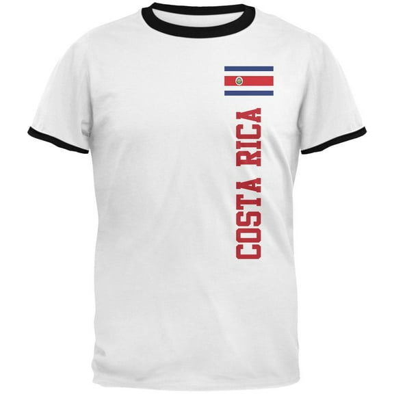 World Cup Costa Rica Mens Ringer T Shirt White-Black 2XL