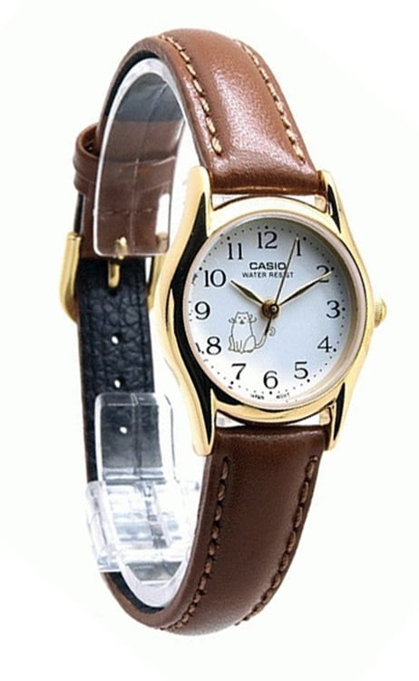 casio women's leather watch