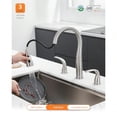 thumbnail image 6 of 3 Hole Kitchen Faucet with Pull Down Sprayer Brushed Nickel Double Handle High Arc Faucet for Kitchen Sink with 3 Mode Spray Stainl Steel T-3005BN, 6 of 7