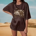 thumbnail image 2 of Bibifish Womens Oversized T-Shirt Vintage Style Comfy Wear Retro Cowboy & UFO Print Detail Tee Lightweight Soft Casual Daily & Leisure T-Shirt, 2 of 4