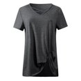 thumbnail image 4 of Birdeem T-Shirt Mode Femme Col en V Manches Courtes Blouse Ample, 4 of 12