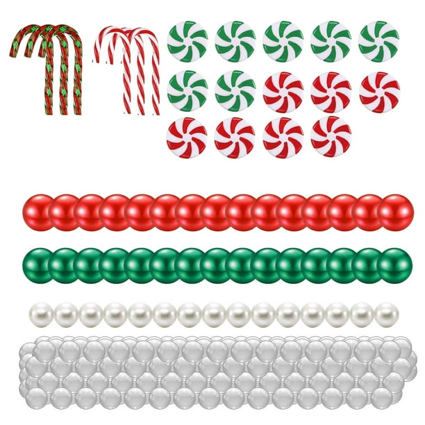Relleno de jarrón navideño DIY, velas de perlas, material para decoración de casa de campo, gabinete estilo B