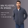 thumbnail image 5 of QPNGRP Men's Lightweight Jacket Casual Jacket Waffle Knitted Greyblue Jacket Coat L, 5 of 8