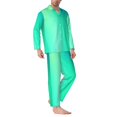 thumbnail image 2 of Fotbe blue green colors Pijama de Hombre con Estampado de Manga Larga, Conjunto de 2 Piezas, Ropa de Dormir Suave y Cómoda con Bolsillos-Small, 2 of 7