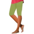 thumbnail image 3 of HAJWOH Women’s Capri Leggings Knee Length Leggings Stretch Summer Casual Athletic Running Workout Yoga Pants, 3 of 6