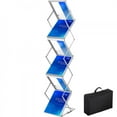 thumbnail image 1 of Aluminum Literature Rack 6 Pockets Catalog Magazine Display Stand Portable with Carrying Bag for Office Hotel Trade Show Retail, 1 of 7
