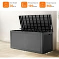 thumbnail image 4 of PurelyGoods 100 Gallon Deck Box, Large Resin Outdoor Storage Box Waterproof, Outside Deck Box with Lockable Lid for Patio Furniture, Pool Tools, Outdoor Equipments and Garden Tools, 4 of 15