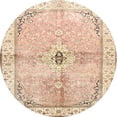 thumbnail image 1 of Ahgly Company Indoor Round Traditional Khaki Gold Medallion Area Rugs, 4' Round, 1 of 6