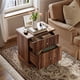 thumbnail image 4 of Yeshouse Mesita de noche moderna de 61 cm con diseño acanalado, mueble auxiliar pequeño con dos cajones y base curva estable, 4 of 8