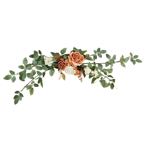 2 piezas de decoraciones florales para respaldo de silla de pasillo, accesorios para fotos, arreglo floral para banco de pasillo Estilo E