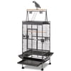 Large Elegant Wrought Iron Bird Parrot Play Perch Stand Cage with Seed Skirts and Rolling Stand for African Grey Small Quaker Amazon Parrot Cockatiel Sun Parakeet Green Cheek Conure