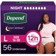 thumbnail image 1 of Ropa interior para incontinencia Depend Night Defense para mujer, talla grande, 56 unidades, 1 of 7