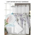 thumbnail image 4 of No Hook Shower Curtain with Snap in Liner Bauhinia Shower Curtain -Fabric Waterproof Inner Liner, Purple Flower Shower Curtains Washable 72"x96", 4 of 9
