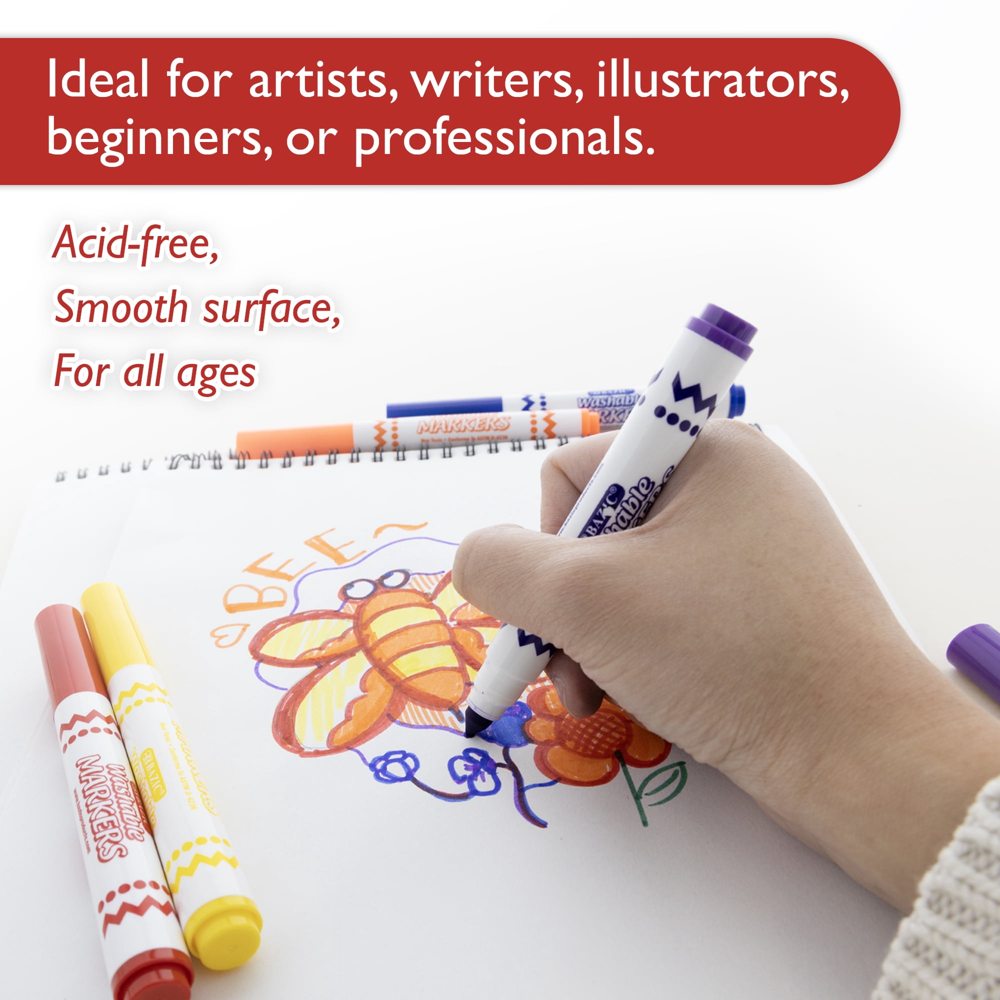 BAZIC Sketch Pad 40 Sheets 9" X 9" Top Spiral Sketchbook Drawing Pads, 48-Pack