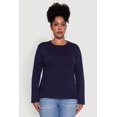 thumbnail image 2 of Womens Plus Size Basic Long Sleeve Crew Neck T-Shirt, 2 of 5
