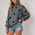 thumbnail image 5 of UDAUDU Womens Mock Neck Sweatshirt Polka Dot Oversized Pullover Top Fall Outfits Casual Loose Pullover Tops L, 5 of 6