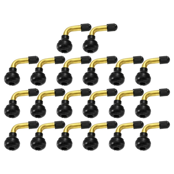 20pcs Auto Tire Valve Air Tyre PVR70 Valve Stem Bent 90 Degree Angled Snap in Rubber Base for Car Truck Motorcycle Bike