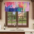 thumbnail image 6 of Colorful Oil Painted Curtain Valances for Windows, Kitchen Valance Window Treatments Panel 2 Pack, Modern Abstract Artwork Rod Pocket Short Curtains for Bathroom Bedroom 60 x 18 Inch, 6 of 8