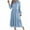 Light Blue, variant on Oksale Half Button Dress for Women Trendy Ruffle Lapel Dresses Flowy Mid Length Dress Loose Long Sleeve Dresses Solid Color Fall Dress 2025 Khaki S