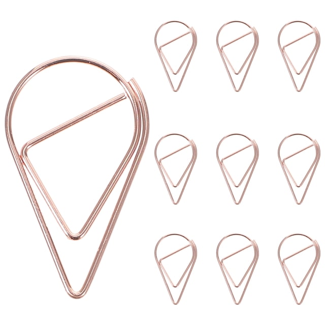 EeaseCA 10Pcs Paper Note Metal Clips Decorative Bills Clamp Dripping Shaped Pin Office Accessories