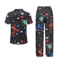 thumbnail image 6 of TSOVTHRID Colorful Paint Splatter Print Pajama Set for Women Button Down Sleepwear with Long Pants Soft Loungewear Pjs Sets, Size M, 6 of 7