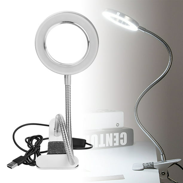 8x Clip Lighted Table Top Desk, Magnifying Clip On Desk Lamp