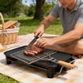 thumbnail image 5 of NWOKYZGH Stainless Steel Fish Grill Basket for Outdoor BBQ, Heavy Duty Lockable Grilling Rack for Fish Vegetables Steak Veggies Shrimp Meat, Portable Campfire Cooking Mesh Grate Tool, 5 of 6