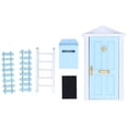 thumbnail image 2 of Dollhouse Miniature Door Dollhouse Miniature Wooden Door Mini Wooden Door Set Exquisite Workmanship Vivid Details Saturated Color Tiny Wooden Tooth Fairy Door For 1:12, 2 of 8