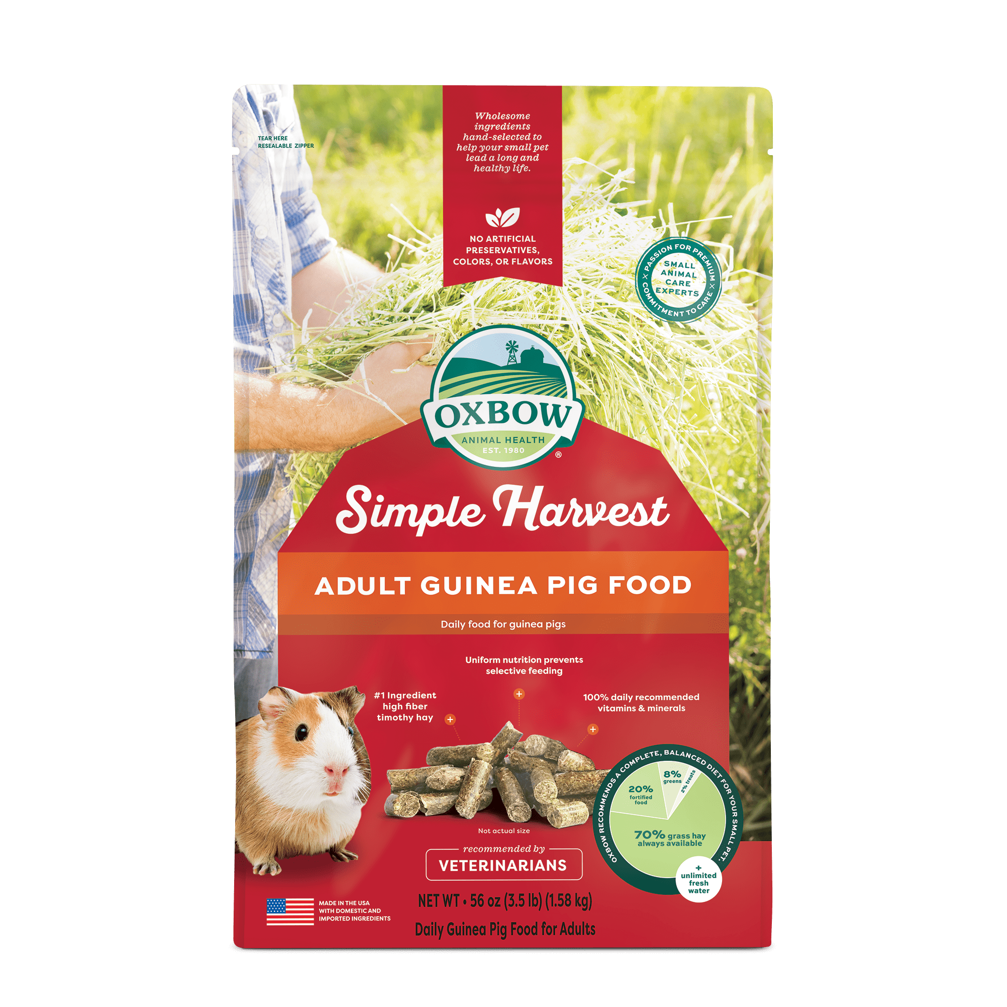 Oxbow Simple Harvest Adult Guinea Pig Food - 3.5lb.