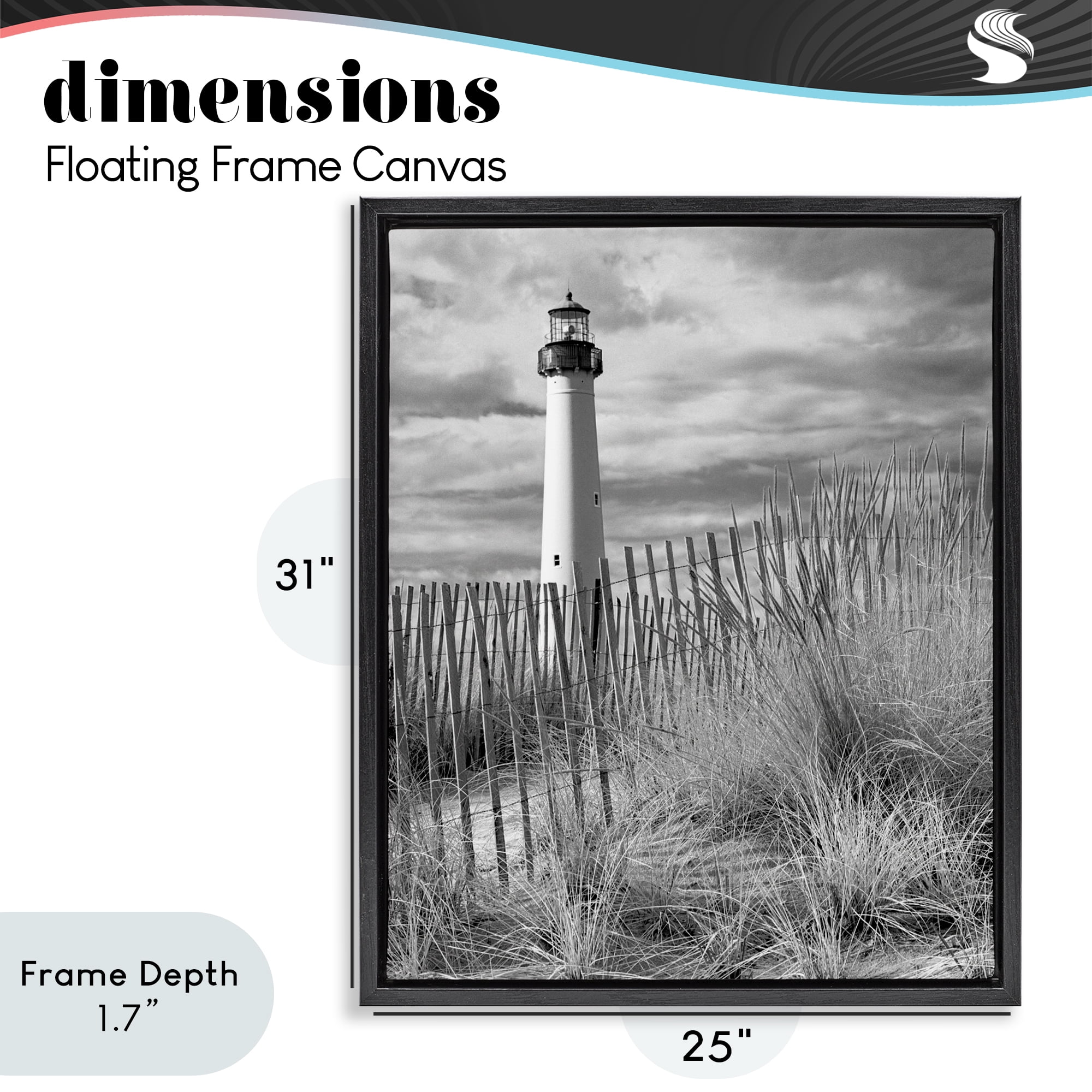 Stupell Industries Cape May Lighthouse View Black Framed Floater Canvas Wall Art, design by MJ Photography