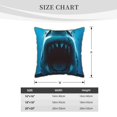 thumbnail image 4 of Fotbe Open-Mouthed Shark Pattern Velvet Decorative Throw Pillow Covers with Elegant Piping, Soft Plush Cushion Cover for Sofa, Bed, Car, Office-16"x16", 4 of 8