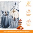 thumbnail image 3 of Navy Blue Pumpkin Fall Shower Curtains for Bathroom, Thanksgiving Botanical Pastoral Waterproof Fabric Shower Curtain, Decorative Bathroom Curtain for Bathtub, 36"x72", No Hooks Included, 3 of 9