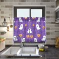 thumbnail image 3 of Yayeee Kitchen Curtains Tier Pair Light Filtering 27"x24" Rod Pocket Short Cafe Window Panel, Halloween Purple Ghosts, 3 of 6
