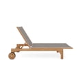 thumbnail image 3 of Elie Teak Outdoor Reclining Sunlounger in Taupe with Wheels, 3 of 6