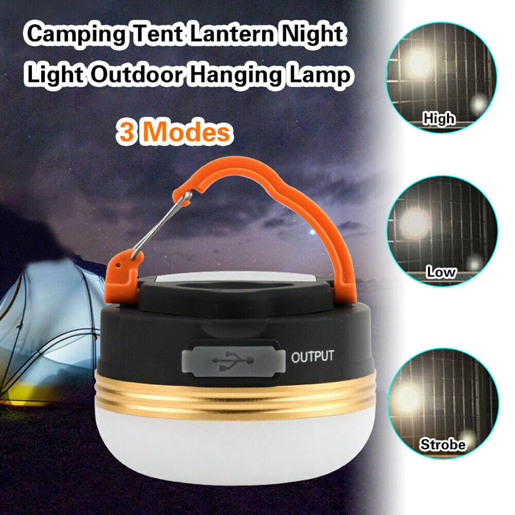 USB Rechargeable LED Camping Tent Lantern Super Bright Night Light Lamp Outdoor 