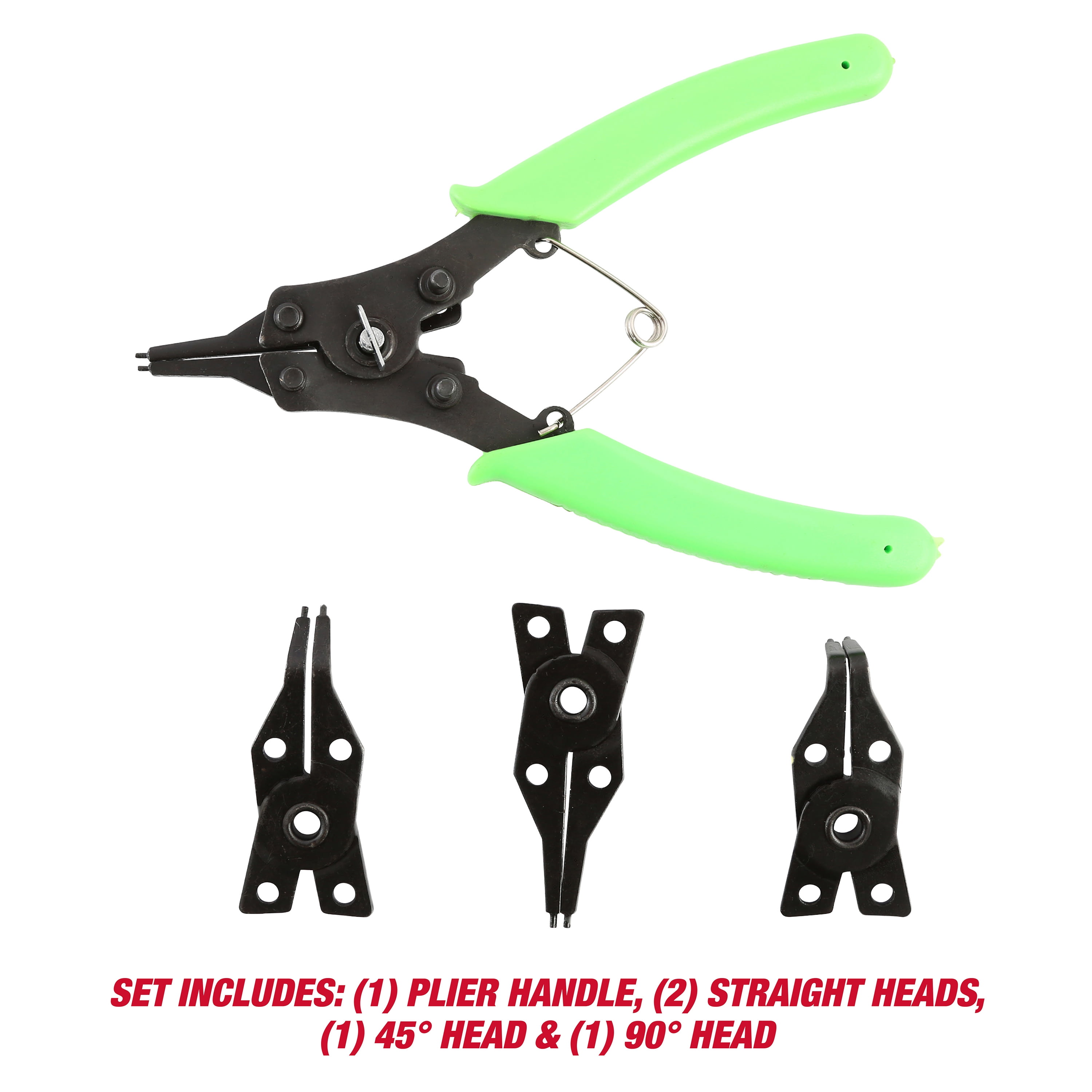 Hyper Tough 4-Piece Combination Snap Ring Plier Set with Steady Grip