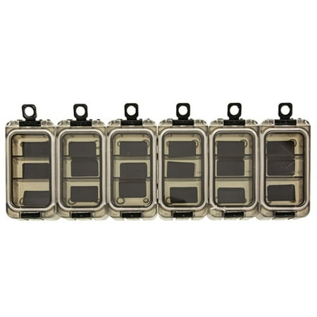 6Pcs Small Tackle Box Tackle Organizer Tray with Magnet Fishing Combination Box Gray Three Grid